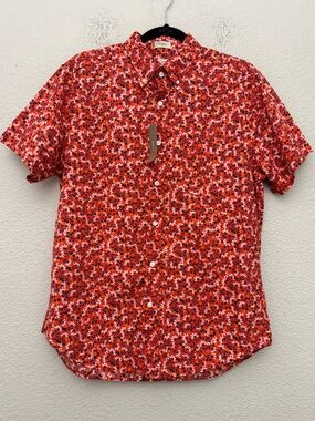 J. Crew Classic Short Sleeve Cotton Shirt All Over Floral Print Size Medium NWT